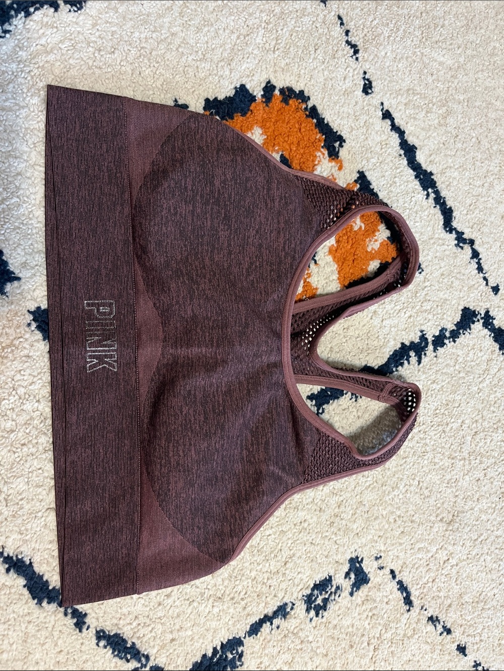 PINK Victoria's Secret Seamless Heathered Plum Sports Bra
